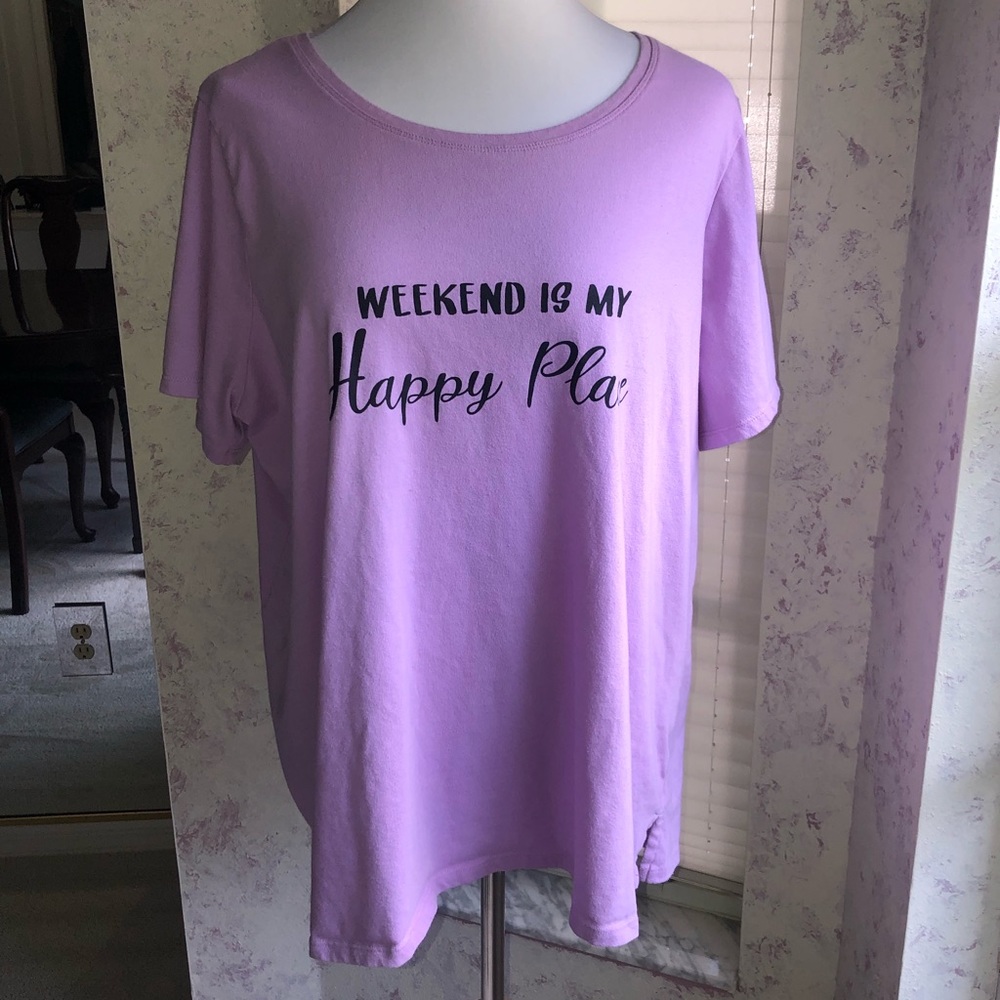 Lavender/purple T-Shirt weekend is my happy place, weekend, relax, purple